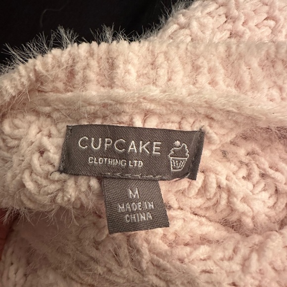 Cupcake Clothing Ltd Pink Chenille Cable Sweater | Size M - Picture 4 of 5